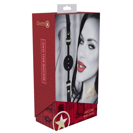 Bâillon-Boule MILAN 41mm Noir Rouge