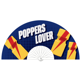 Éventail Géant POPPERS LOVER 64cm Bleu 2