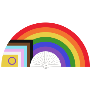 Éventail géant ARC EN CIEL LGBTQIA+ de 64 cm
