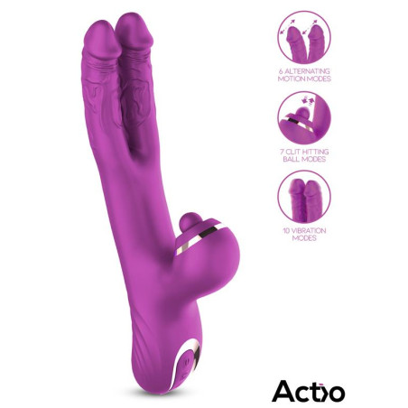 Vibro Rabbit NICO 12 x 3.7cm Violet