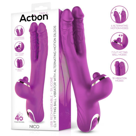 Vibro Rabbit NICO 12 x 3.7cm Violet