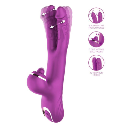 Vibro Rabbit NICO 12 x 3.7cm Violet