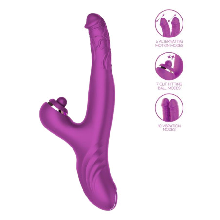 Vibro Rabbit NICO 12 x 3.7cm Violet