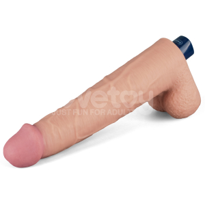 Gode Vibrant avec Bourses SOFTEE 21 x 5.3cm Chair Rosé