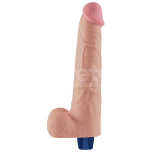 Gode Vibrant avec Bourses SOFTEE 21 x 5.3cm Chair Rosé