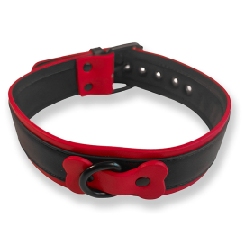 Collier PUPPY COLLAR Noir-Rouge