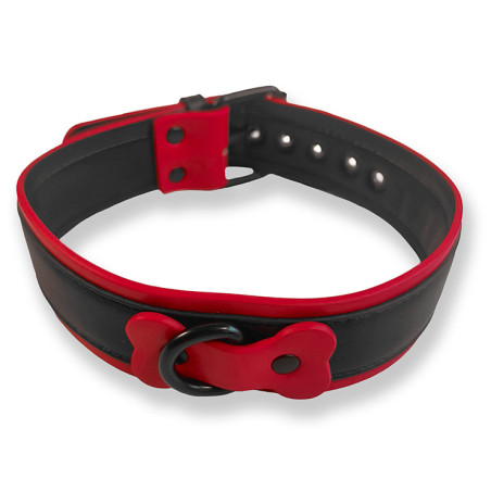 Collier PUPPY COLLAR Noir-Rouge