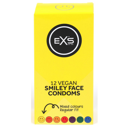 Préservatifs SMILEY FACE 54mm de EXS | Boîte de 12