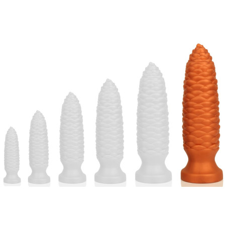 Plug anal XXL LONG PINE Orange de 28 x 8 cm