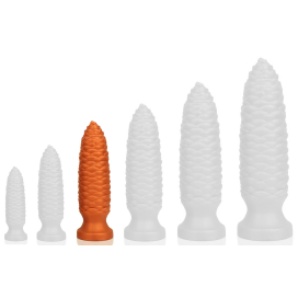 Plug anal LONG PINE M de 18 x 5 cm Orange