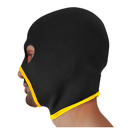 Cagoule en néoprène EYES FACE Noire et Jaune par Brutus