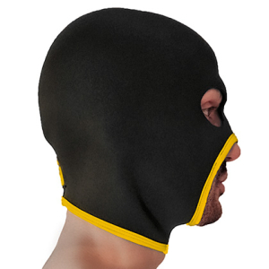 Cagoule en néoprène EYES FACE Noire et Jaune par Brutus