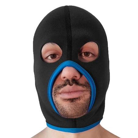 Cagoule en néoprène EYES FACE de Brutus - Noire-Bleue