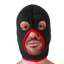 Cagoule en néoprène EYES FACE Noire et Rouge de Brutus