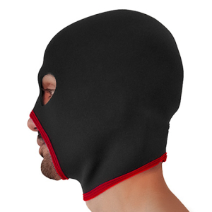 Cagoule en néoprène EYES FACE Noire et Rouge de Brutus
