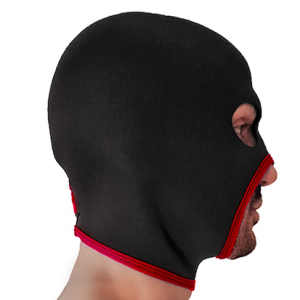 Cagoule en néoprène EYES FACE Noire et Rouge de Brutus