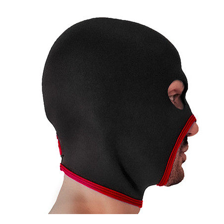 Cagoule en néoprène EYES FACE Noire et Rouge de Brutus