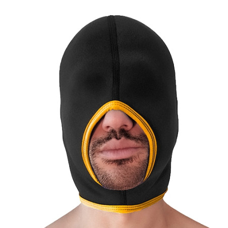 Cagoule en néoprène FACE FUCKER de Brutus - Noire et jaune