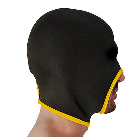 Cagoule en néoprène FACE FUCKER de Brutus - Noire et jaune