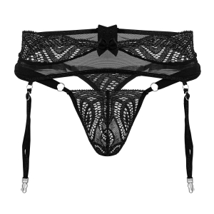 String et Porte-jarretelles HERIA Noirs de Candyman