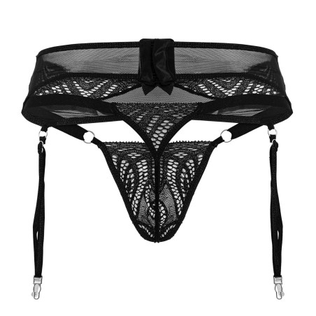 String et Porte-jarretelles HERIA Noirs de Candyman