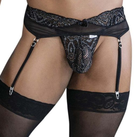 String et Porte-jarretelles HERIA Noirs de Candyman
