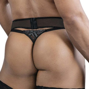 String et Porte-jarretelles HERIA Noirs de Candyman