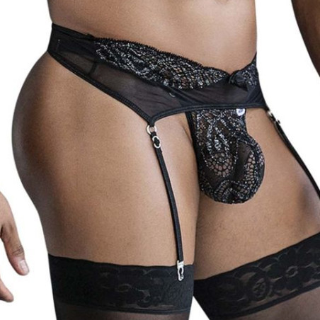 String et Porte-jarretelles HERIA Noirs de Candyman