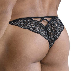 String en dentelle ELIDON Noir et paillettes de Candyman