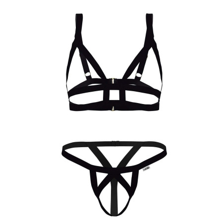 Ensemble String et Bra ANDEROS Noir de Candyman