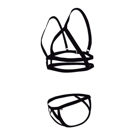 Ensemble String et Bra ANDEROS Noir de Candyman