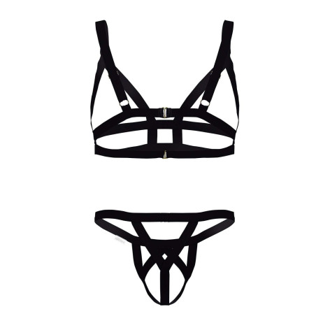 Ensemble String et Bra ANDEROS Noir de Candyman