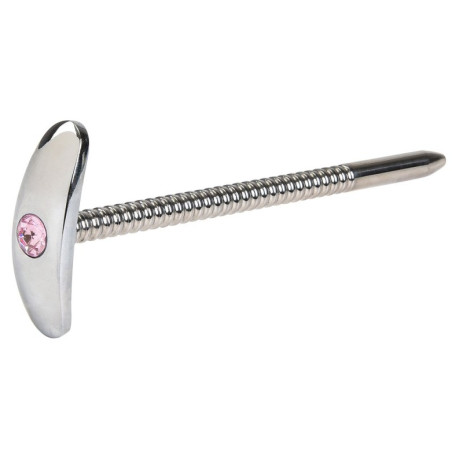 Tige d'urètre en métal DIAMUR 14.5 cm - Surface nervurée
