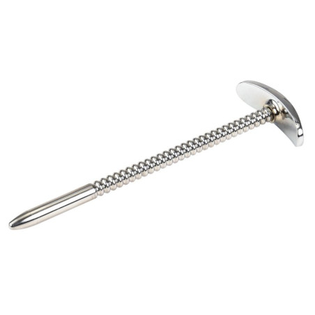 Tige d'urètre en métal DIAMUR 14.5 cm - Surface nervurée