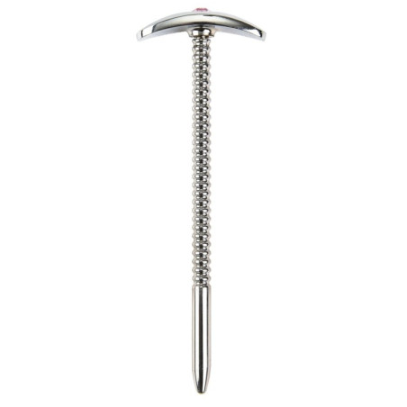 Tige d'urètre en métal DIAMUR 14.5 cm - Surface nervurée