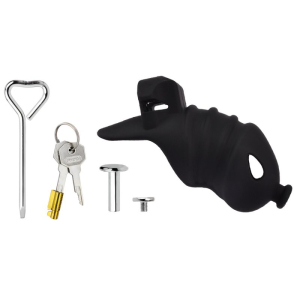 Cage de chasteté noire DOLPHIC S de 10 x 3.3 cm