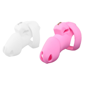 Cage de Chasteté Silicone FLEXTY M 10.5 x 3.5cm Rose
