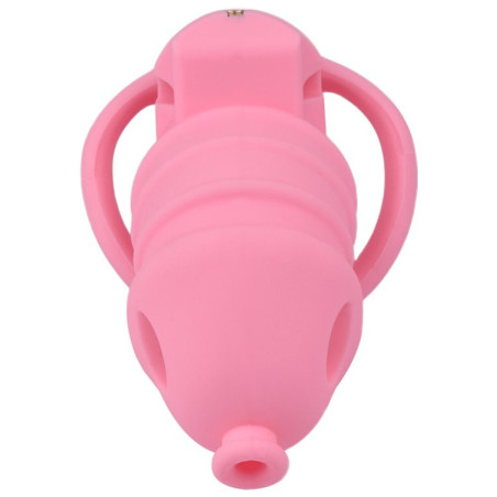 Cage de chasteté rose DOLPHIC M de 11 x 3.5 cm