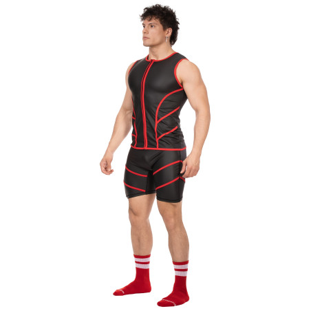 Veste sans manche ROBIN Noir-Rouge