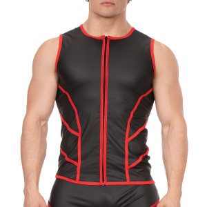 Veste sans manche ROBIN Noir-Rouge