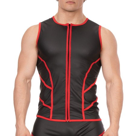 Veste sans manche ROBIN Noir-Rouge