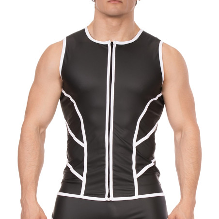 Veste sans manche ROBIN Noir-Blanc