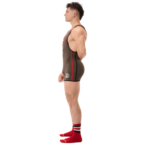 Combi Singlet ALLAN Kaki-Rouge