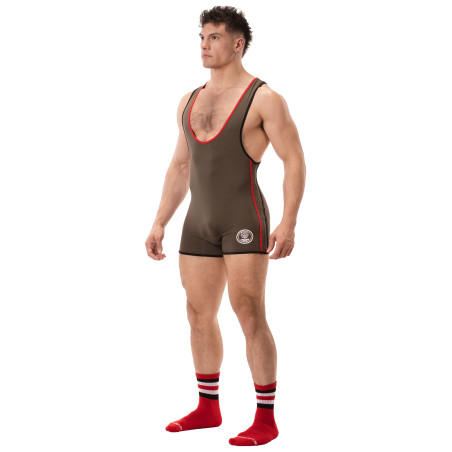 Combi Singlet ALLAN Kaki-Rouge