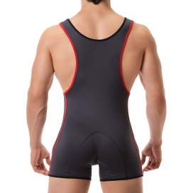 Combi Singlet ALLAN Anthracite-Rouge 2
