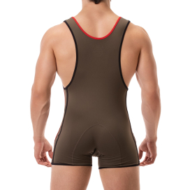 Combi Singlet ALLAN Kaki-Rouge 2