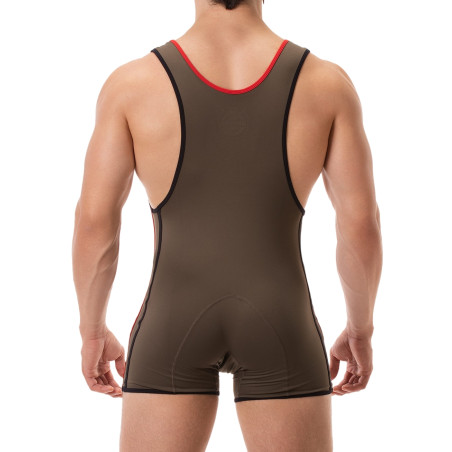 Combi Singlet ALLAN Kaki-Rouge
