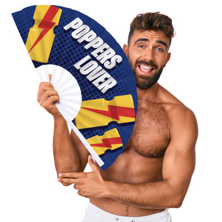 Éventail Géant POPPERS LOVER 64cm Bleu