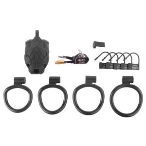 Cage de chasteté PYTHO M Noire de 7.5 x 3 cm