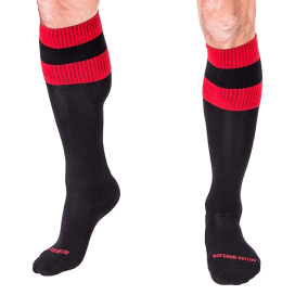 Chaussettes FOOTBALL SOCKS Noir-Rouge